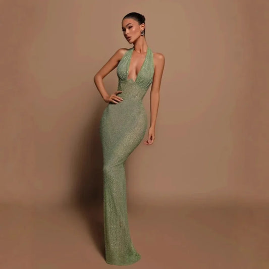 Sexy Single-Shoulder Sequin Bodycon Evening Dress for Party And Anniversary Ball Middle East Cross-Border Independent Station Be