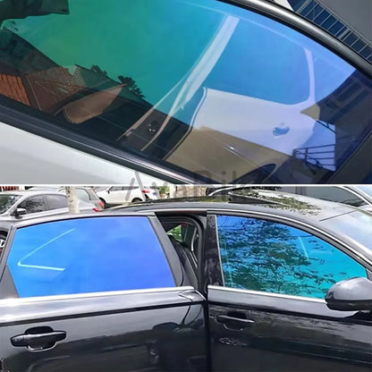 Blue Purple Chameleon Side Windscreen Solar Tint Self Adhesive Glass Sticker Sun Shade Film Car Foils Sunshine Protection Foils