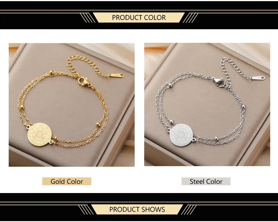 Dawapara Seven Archangels Seal Bracelet Solomon Protection Blessing Amulet Stainless Steel Religious Jewelry