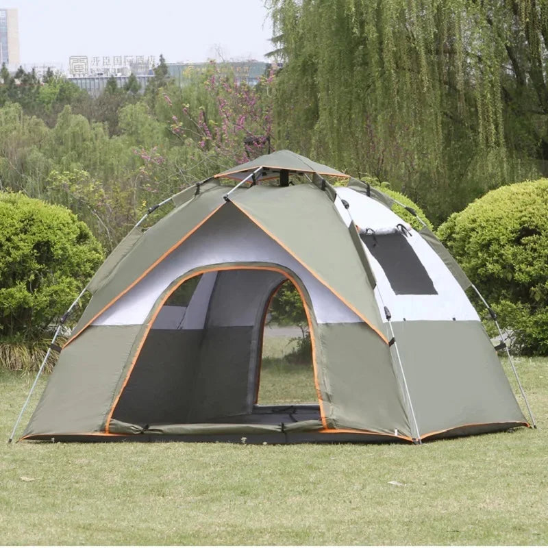 3-4 Person Automatic Camping Tent Quick Open Full-automatic Outdoor Tent Waterproof And UV Resistant Family Travel Beach Tent