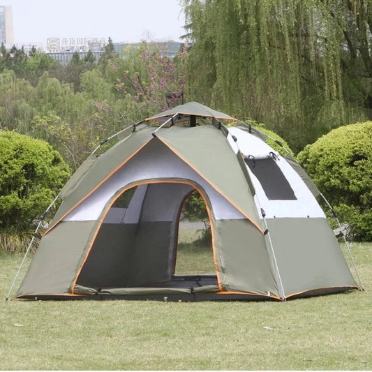 3-4 Person Automatic Camping Tent Quick Open Full-automatic Outdoor Tent Waterproof And UV Resistant Family Travel Beach Tent