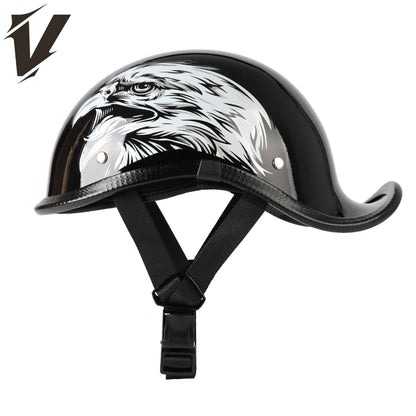 Retro motorcycle helmet personalized 3/4 half helmet motorcycle scooter safety helmet suitable for men and women