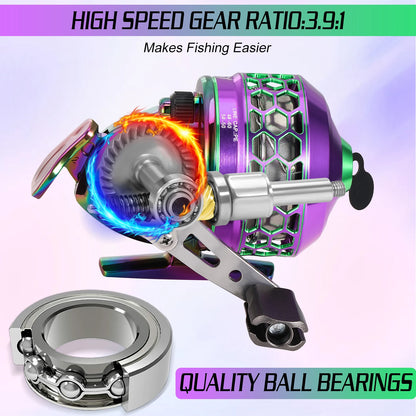 Sougayilang Colorful/Silver Fishing Reel 3.9:1 Gear Ratio&Double Roller Pin Paired with High Quality Ball Bearings Fishing Gear