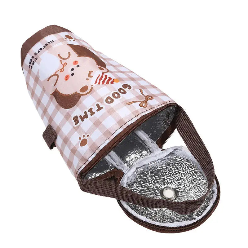 Portable Milk Tea Tote Bag Heat Preservation Bag Carrying Insulated Cup Cover Umbrella Bag Handbag Camping Drinkware Accessories