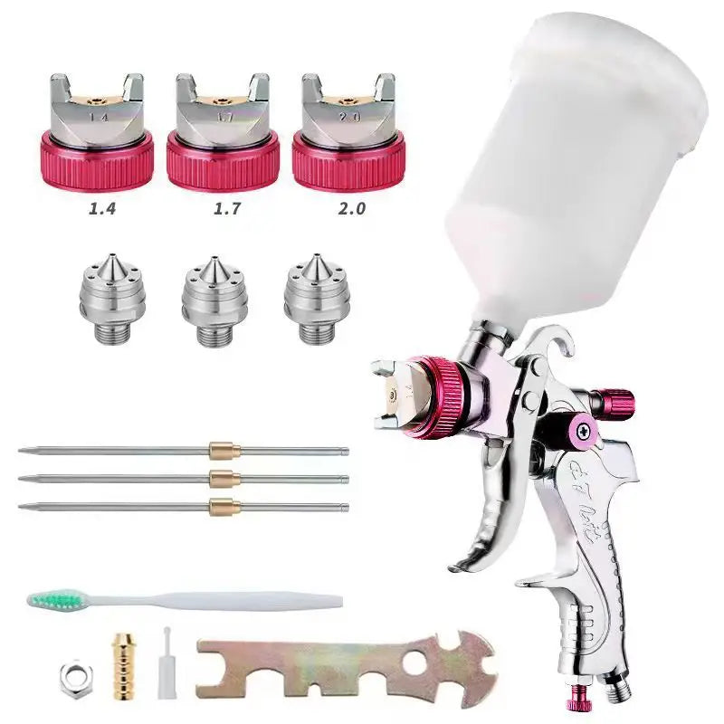 HVLP Spray Gun Adjustable Metal Atomizing Spray Gun for Painting Aerograph Cars Tool Flow Control Sprayer Paint Airbrush Set
