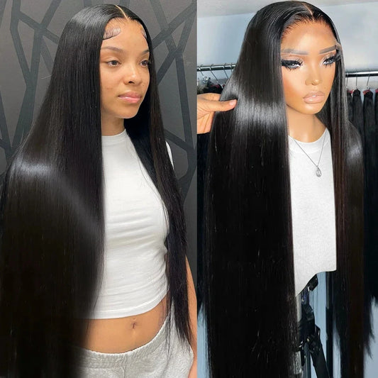 Straight 13x6 Lace Front Human Hair Wigs 360 Transparent Full Lace Wig 4x4 5x5 Lace Glueless Wigs For Black Women 30 40 Inches