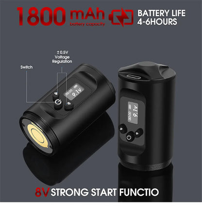 Portable Tattoo Machine Kit With 1600mAh Lithium Battery Power Digital LED Display Power Wireless Tattoo Machine Pen Set