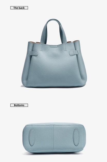 Zency Fashion Genuine Leather Top-handle Bag For Women Luxury Designer Crossbody Bag Zipper Purse Elegant OL Work Bag Tote Sac