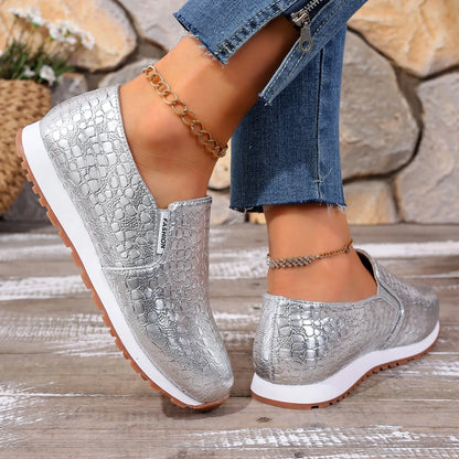 2025 New Women Sneakers Trend Designer Fashion Shoes for Women Gold Silver Sequin Causal Sneakers Women Walking Platform Shoes