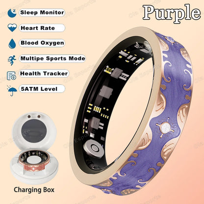 New Diamond Fashion Various Colors Available Women Smart Ring With Box Waterproof Lady ring Heart Rate Health Monitor Sport Ring