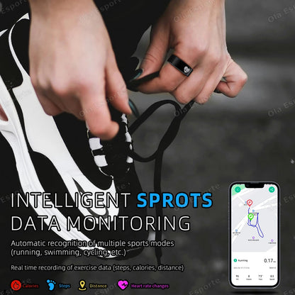 2025 New Smart Ring ECG Detection Blood Pressure,Heart Rate Ring,Body Temperature Monitor Waterproof GPS Tracking Men Women Ring
