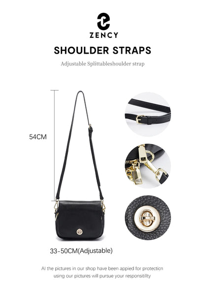 Zency Women Soft Leather Elegant Small Handbags Roomy Crossbody Bag With High Quality Vintage Hardware For Girls Leisure Purses