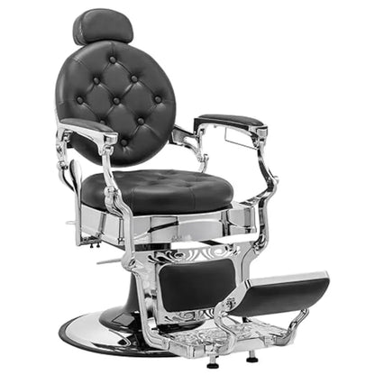 700lbs Heavy Duty Barber Chair | Vintage Recline Style with Smooth Hydraulic | 360° Rotatable, Headrest,Customized