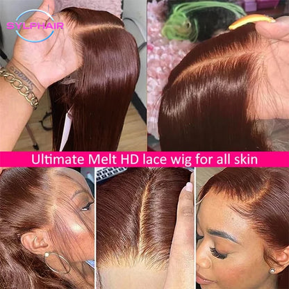 13x4 Chocolate Brown Lace Front Wigs Human Hair For Women 13x6 Hd Straight Lace Frontal Wig 4x4 5x5 Closure Human Hair Wig