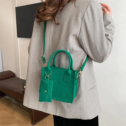 3pcs/set Embossed Women's Handbag Stylish Crossbody Bag, Clutch and Wallet, Solid Color Fabric Shoulder Bag for Women Daily Use