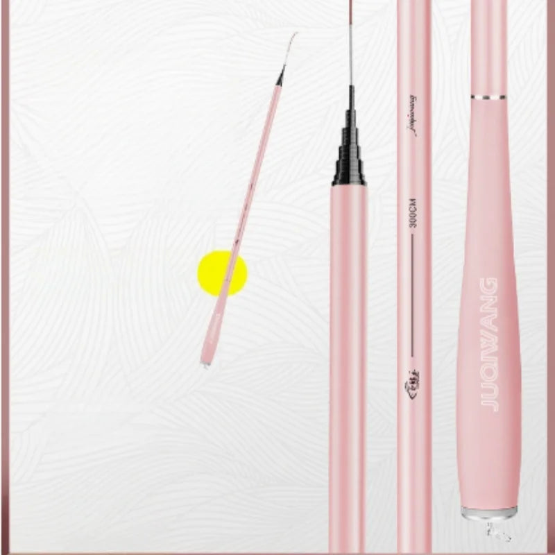 Pink Ultra Light Telescopic Fishing Rod 1.5-3 Meters Carbon Fiber Mini Handheld Fishing Rod Portable Children's Fishing Tool