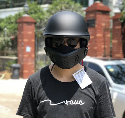 Malakas na lokomotiko buong helmet retro motorsiklo helmet rogue kumbinasyon kalahating helmet