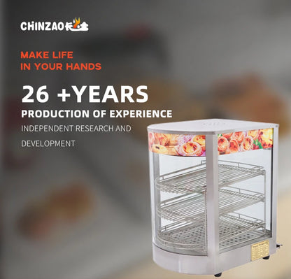 4 Layers Commercial 800W Stainless Steel Pizza Warmer  Display Showcase Hot Food Display Patty Warmer