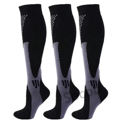 3/6/7 Pairs Compression Socks Women Medical Edema Running Socks Men Knee Length Cycling Socks  Football Basketball Outdoor trave