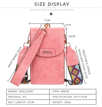 Korean edition phone bag New Baellerry fashion phone bag Buckle Crossbody Phone Bag Fashion Versatile Shoulder Bag