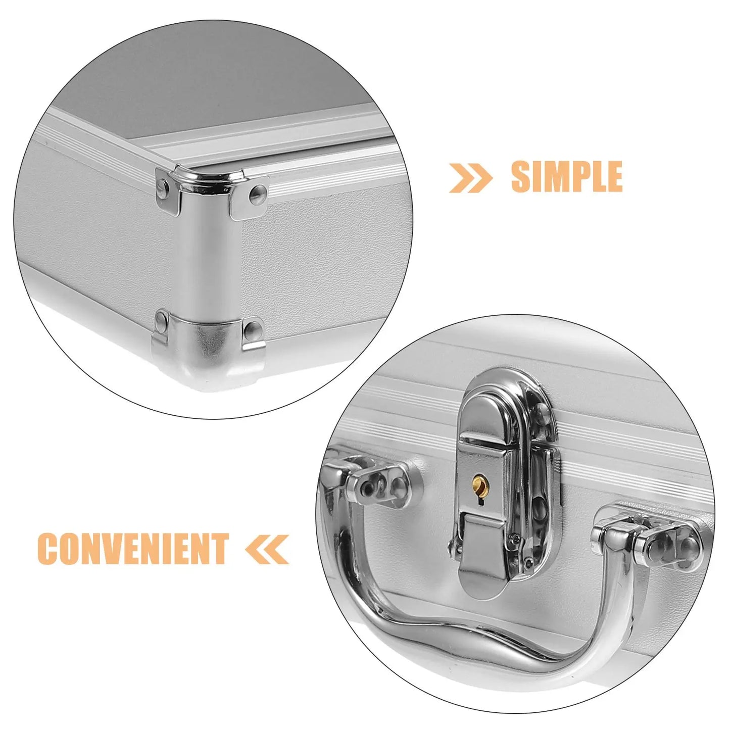 Aluminum Alloy Multi Function Portable Tool Case Briefcase For With Lock Small Size Hard Shell Storage Suitcase Instrument