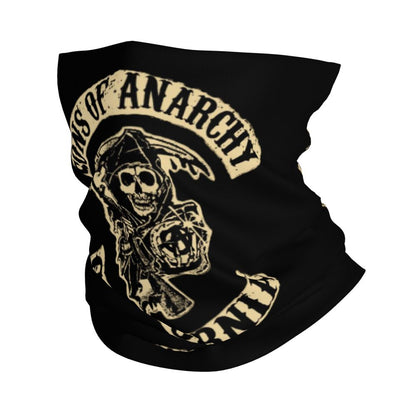 Custom 1 Percenter Essential Sons Bandana Neck Gaiter for Ski Camping Men Women Wrap Scarf TV Show Anarchy Headband Warmer