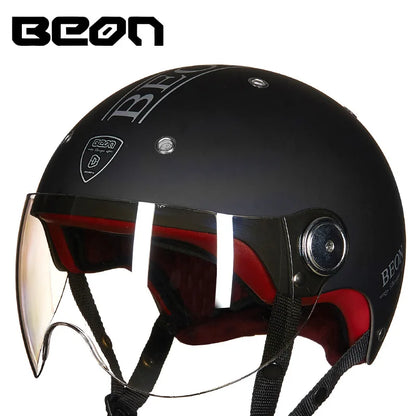 BEON Motorcycle Helmet for Adult and Child All Seasons Electric Vehicle Half Helmet Summer Sun Protection Helmet Motorcycle
