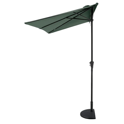 7.5’ by 4’ Half Rectangular Outdoor Patio Umbrella with Base Included, Perfect for Balcony, Garden, Deck, Customized