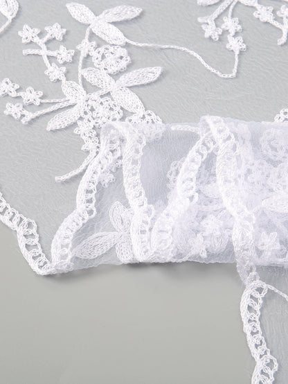 Wholesale French Lace Triangle Scarf Embroidered Flower Lace Scarf Small Shawl Crochet Head Scarf Headwraps Bandana For Women