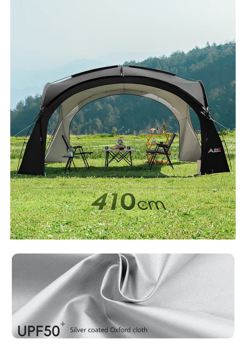 BISINNA Outdoor Camping Dome Tent Luxury Large Round Canopy Silver-coated Garden Awning Family Picnic Pergola Tent