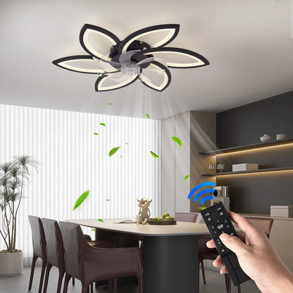 Ceiling Fan with Lights,Modern Dimmable Flower Shape, Remote Control/app Control,Timing 6 Gear Speeds Fan Ceiling Lamp