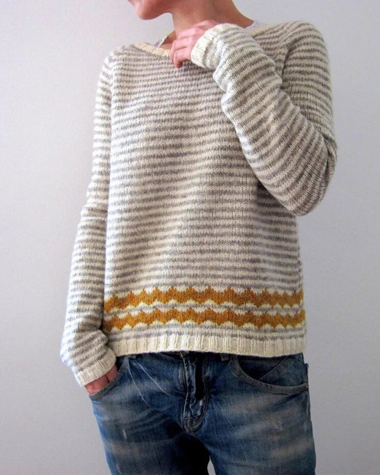 2025 Spring Knitted Women Sweater Print O-neck Long Sleeve Casual Loose Sweaters Female Winter Elegant Trendy Ladies Clothes