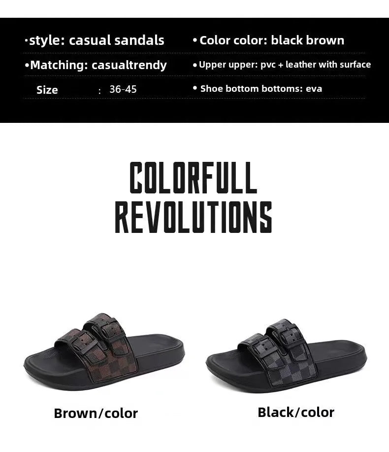 A Pair of Simple and Wear-Resistant Summer Slippers, Fashionable, Versatile and Comfortable Beach Shoes, Outdoor Sports Shoes for Men
