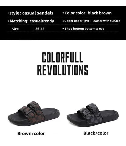 A Pair of Simple and Wear-Resistant Summer Slippers, Fashionable, Versatile and Comfortable Beach Shoes, Outdoor Sports Shoes for Men
