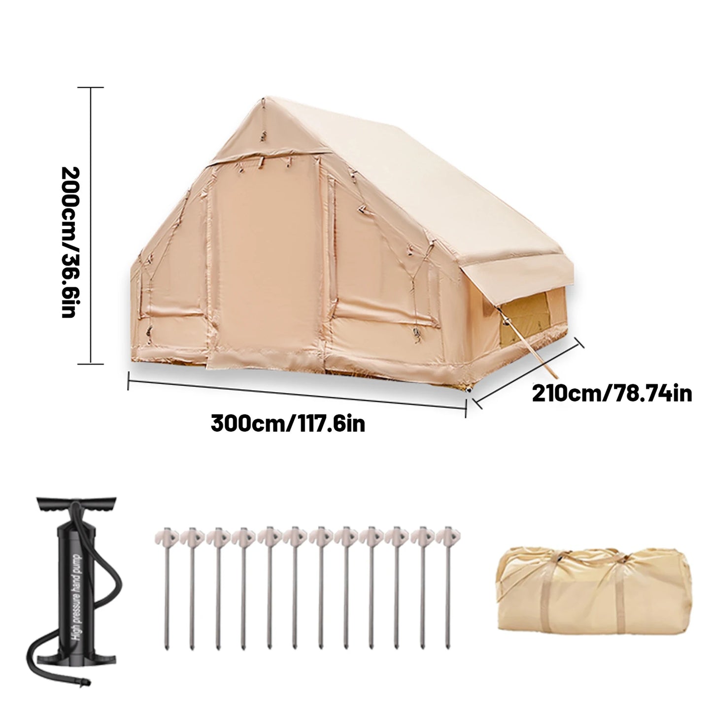 PAKICETUS Inflatable camping tent 4-8 people with windows portable water-resistant camping tent  Four season tents