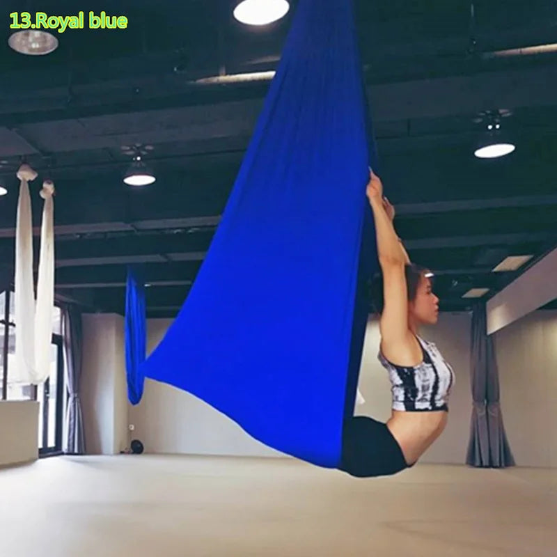 12m Aerial Silks Flying Trapeze Aerial Silk Yoga Hammock Swing GYM Home Outdoor Fitness Anti-Gravity Body Building Pilates Belt