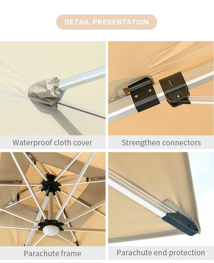 LED Roman Umbrella, Sunshade, Rainproof, UV Protection,Thickened Material, Aluminum Alloy Columns, Rotatable, Outdoor Umbrella