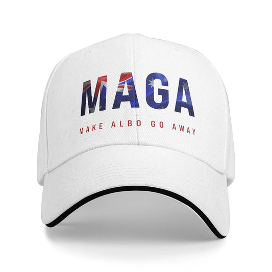 Make Albo Go Away MAGA Sandwich Cap Unisex Outdoor,Baseball Caps Australia Saying Adjustable Sun Caps All seasons Hat