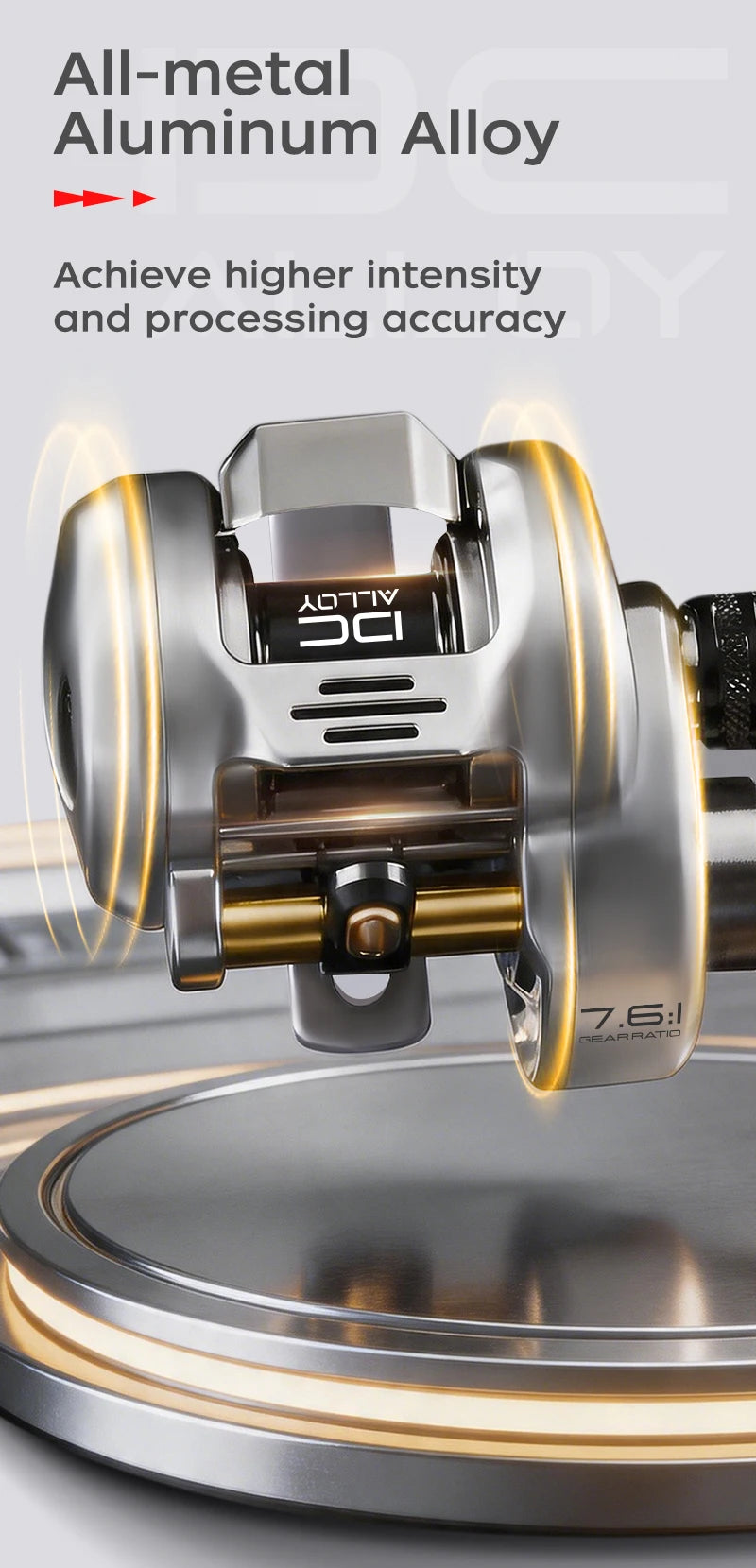 SEASIR DC Alloy ALL-metal Round reel DC Drum Digital Control Ultralight 166g Saltwater Metal Guide Baitcast Fishing Reel