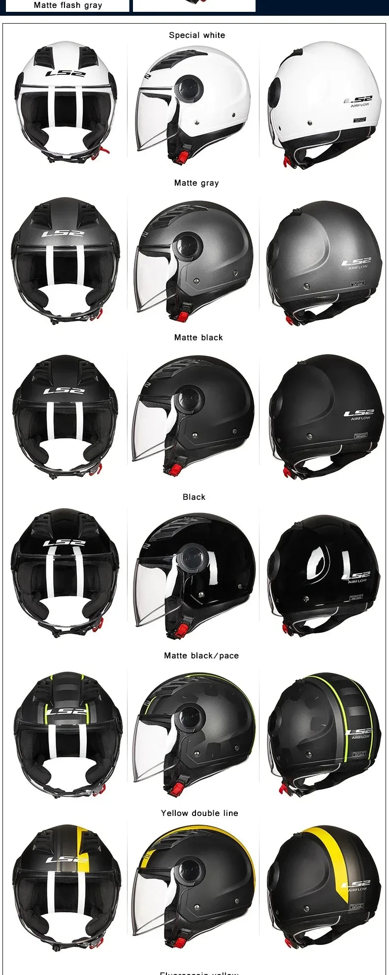 Original LS2 OF562 Casco Motorcycle 3/4 Open Face Ls2 Cascos Para Moto E-BIKE Helmet Electric Scooter Helmet of562 Capacete Moto