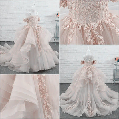 Lovely White Satin Flower Girl Dress for Wedding Dresses Little Princess Bow Kids Birthday Party Evening Customise Gowns
