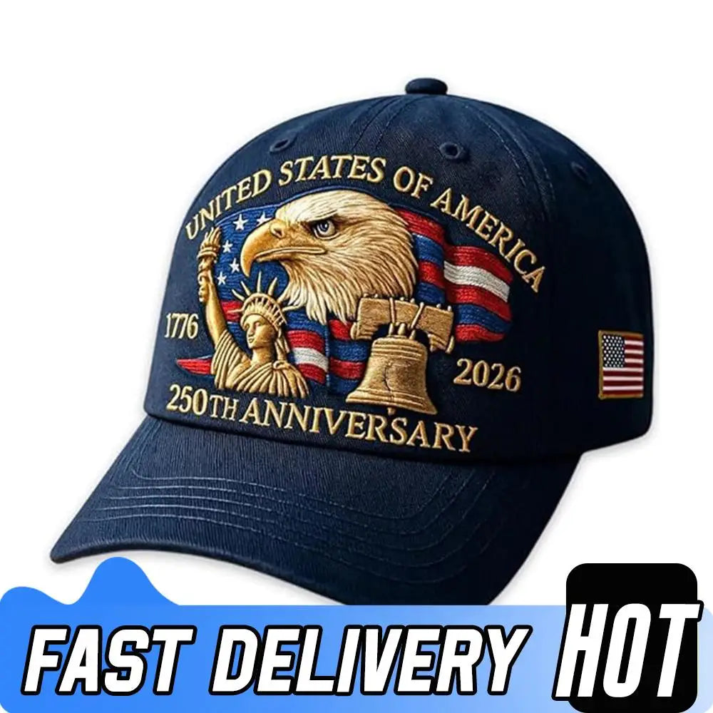 Men Women Baseball Caps US 250th Anniversary Cap Adjustable Retro Washed Patriotic Cap US 250th Anniversary Sports Trucker Hat