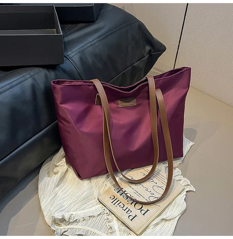 Casual Women's Oxford Cloth Shoulder Bags College Commuter Ladies Waterproof Tote Shopping Bag Large Capacity Female Handbags