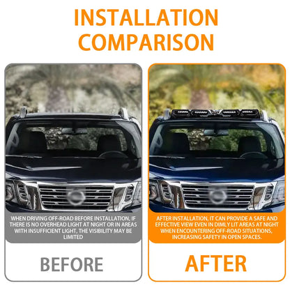 Front Roof Wing Lip Roof top Led Bars Lights For NISSAN Navara 2023 2024 Led Car Pickup Roof Lights Exterior Modification