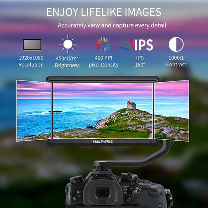 FEELWORLD FW568 V3 6 Inch 3D LUT DSLR Camera Field Monitor IPS Full HD1920 1080 Support HDMI Output With Tilt Arm for Gimbal Rig