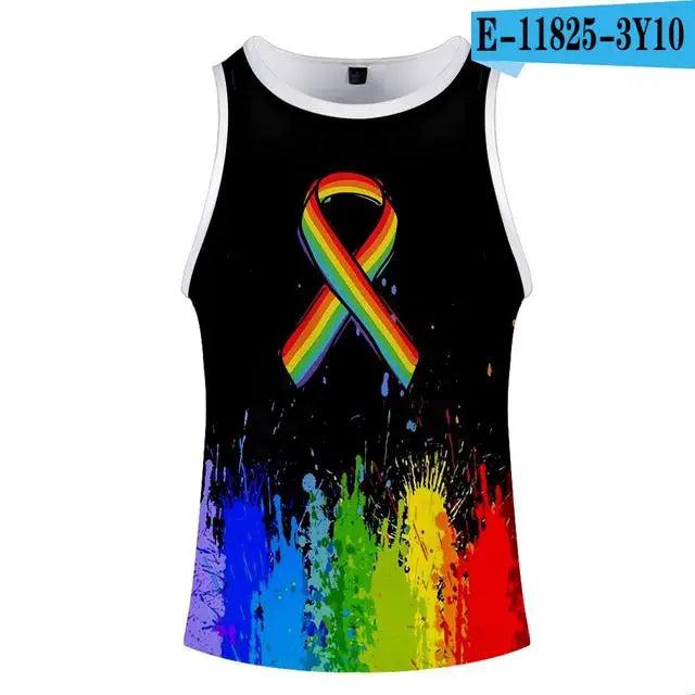 Pride LGBT fashion tank tops boy Gay Love Lesbian Rainbow Flag summer vest bodybuilding Sleeveless shirt fitness tank top men