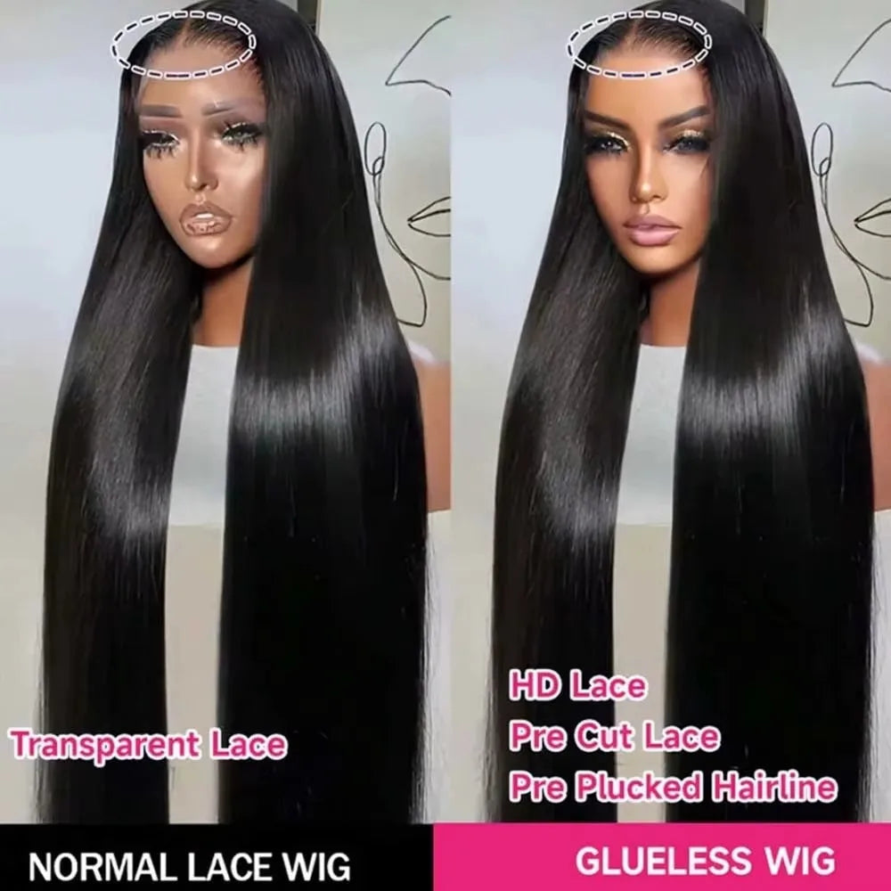 40 Inch Wigs 100% Human Hair 13x4 Hd Iace Frontal 13x6 Hd Brazilian Lace Frontal Wig 200% Density Straight Hd Transparent 13x4 Wigs
