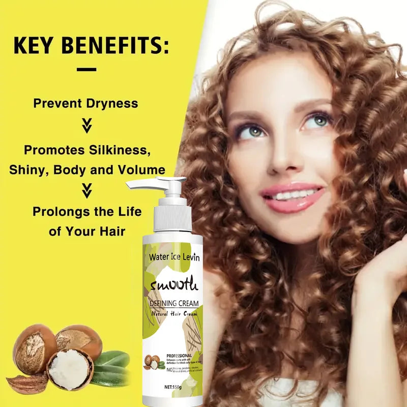 Love Your Curly Hair - All in One Curly Cream Styling, Anti-Curly Curly Cream Curly Hair, Repair, Definition, Hydrating Japanese Style and Shea Butter, 150g