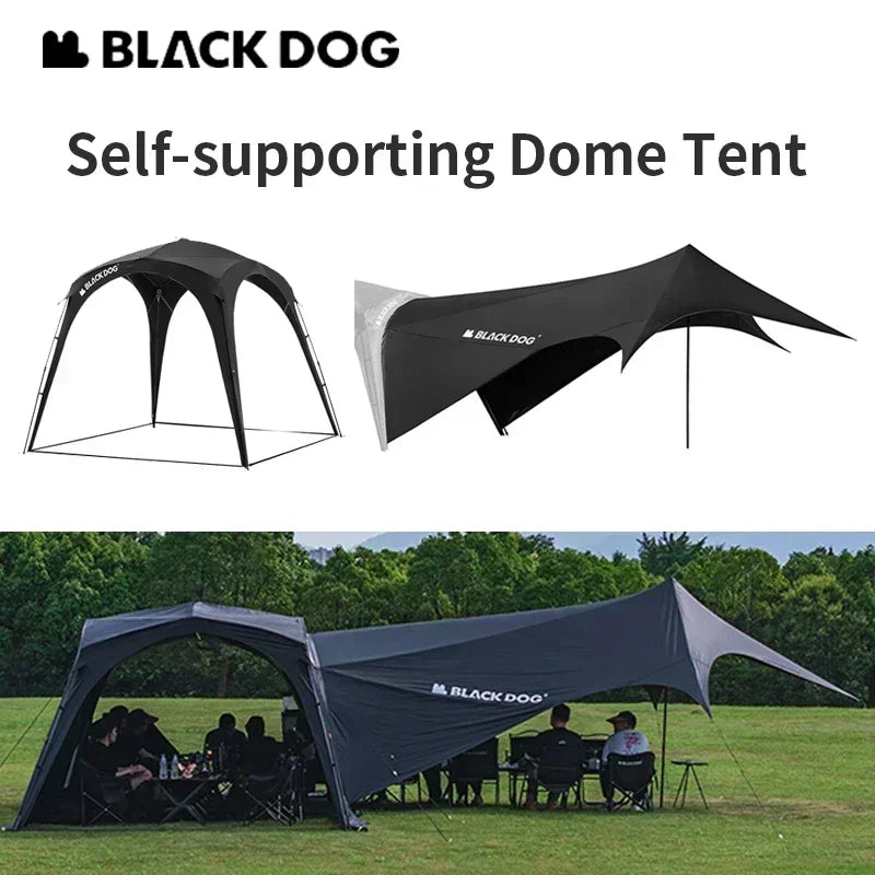 BLACKDOGAutomatic Dome Shelter Tent Self-supporting Quick Open Black Coating Outdoor Camping Canopy Expand Tarp Traveling Family