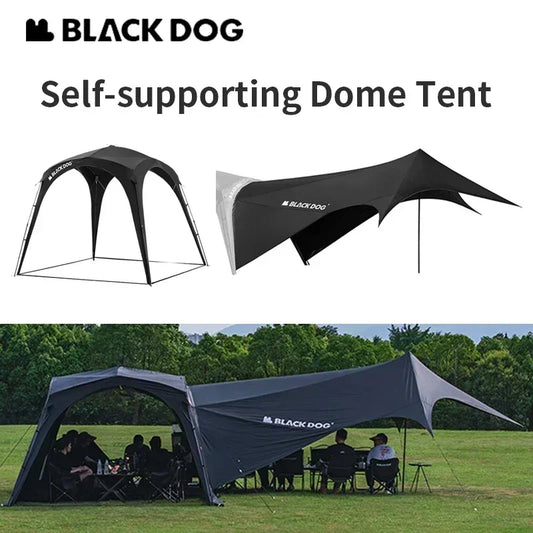 BLACKDOGAutomatic Dome Shelter Tent Self-supporting Quick Open Black Coating Outdoor Camping Canopy Expand Tarp Traveling Family